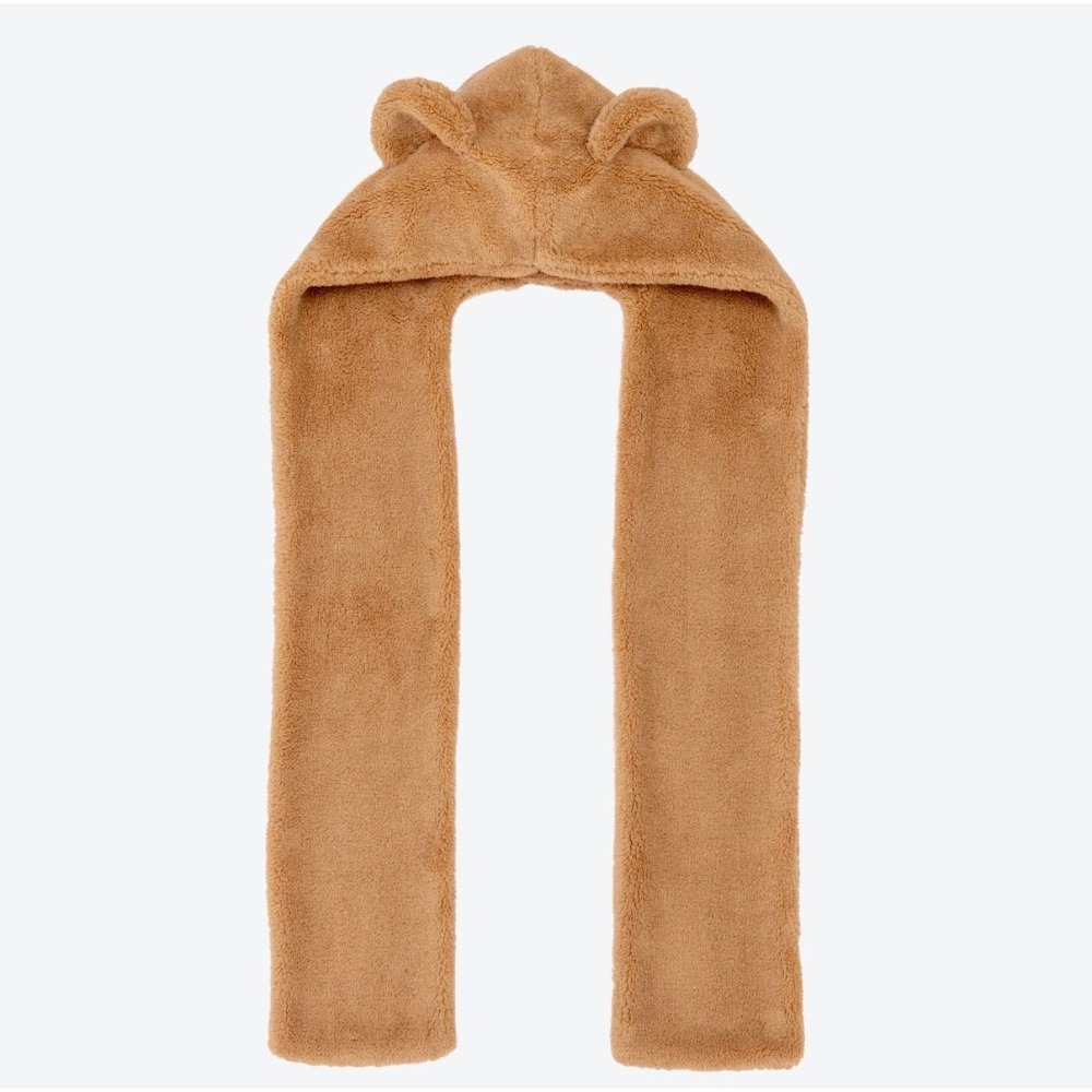 Disney Duffy Bear Hooded Scarf Hat Tokyo DisneySea Sherpa Fleece Japan Retired